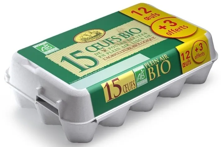 12 + 3 œufs offerts Baby Coque de poules élevées en plein air issus de l'agriculture biologique