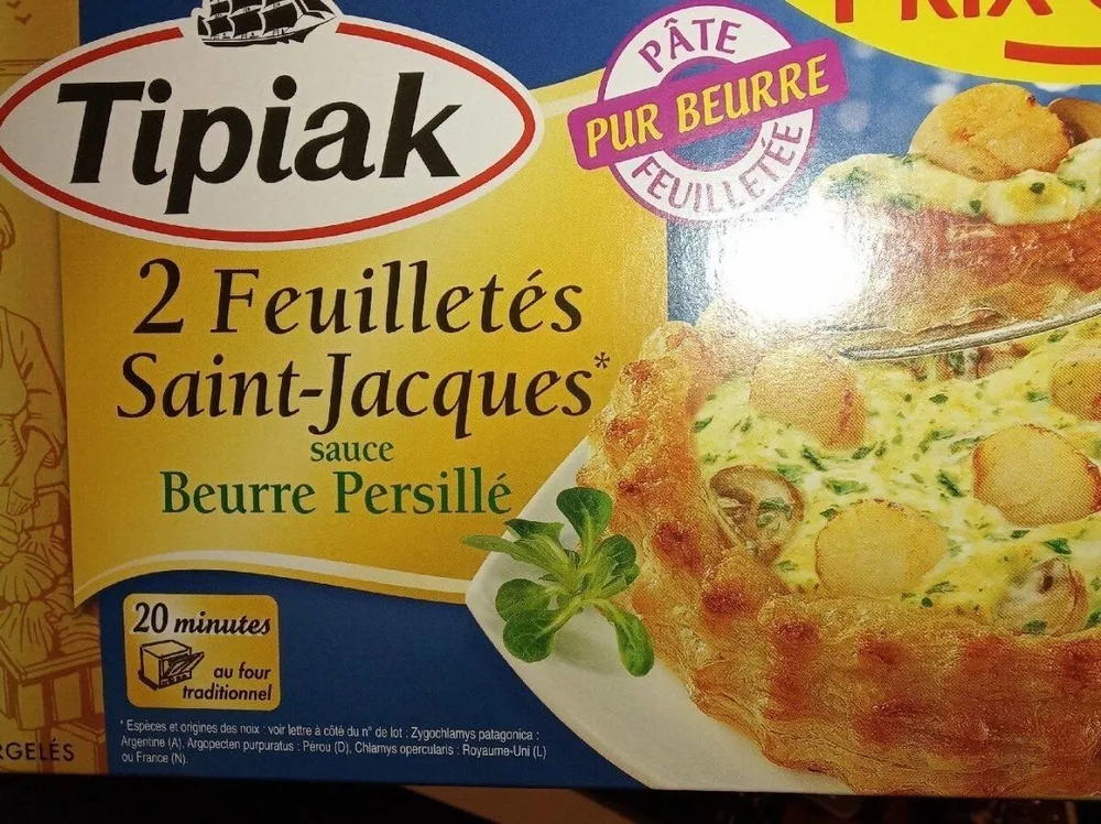 Feuilletés Saint-Jacques sauce beurre persillé