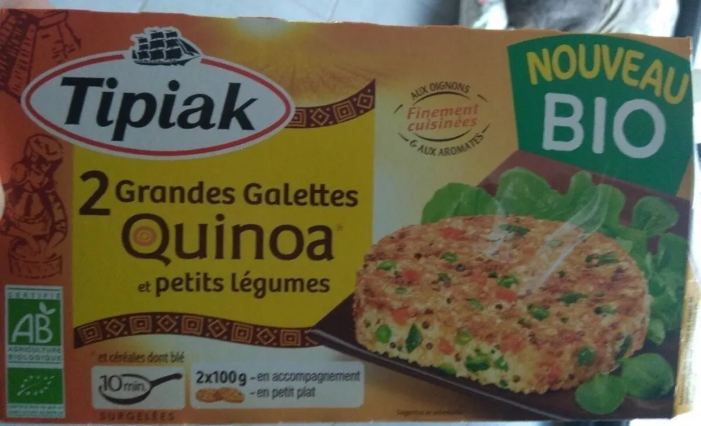 2 grandes galettes quinoa et petits legumes