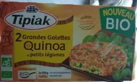 2 grandes galettes quinoa et petits legumes
