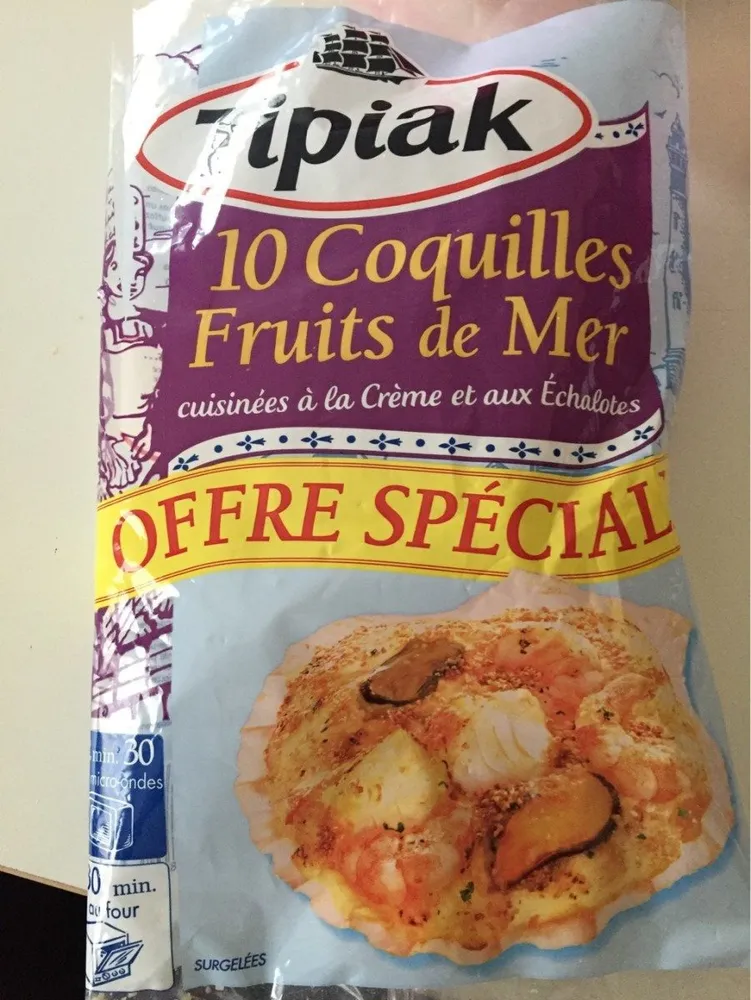 10 coquilles fruits de mer tipiak