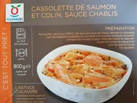 Cassolette de saumon et colin, sauce chablis