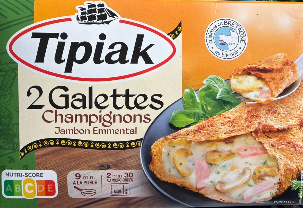 Tipiak 2 Galettes Champignons Jambon Emmental