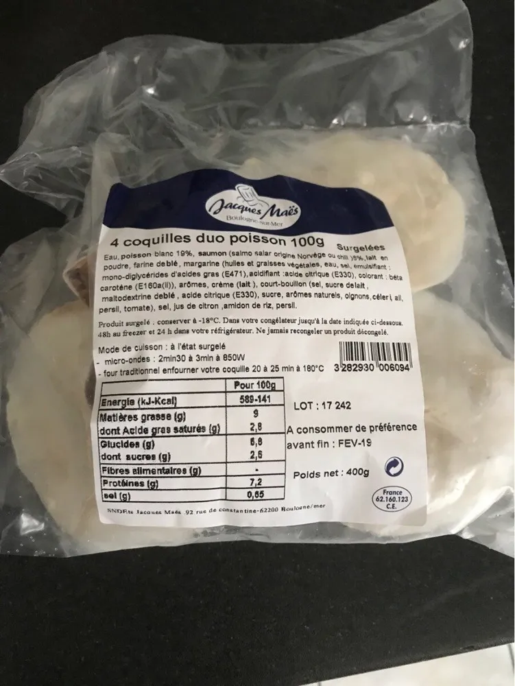 Coquilles duo poisson