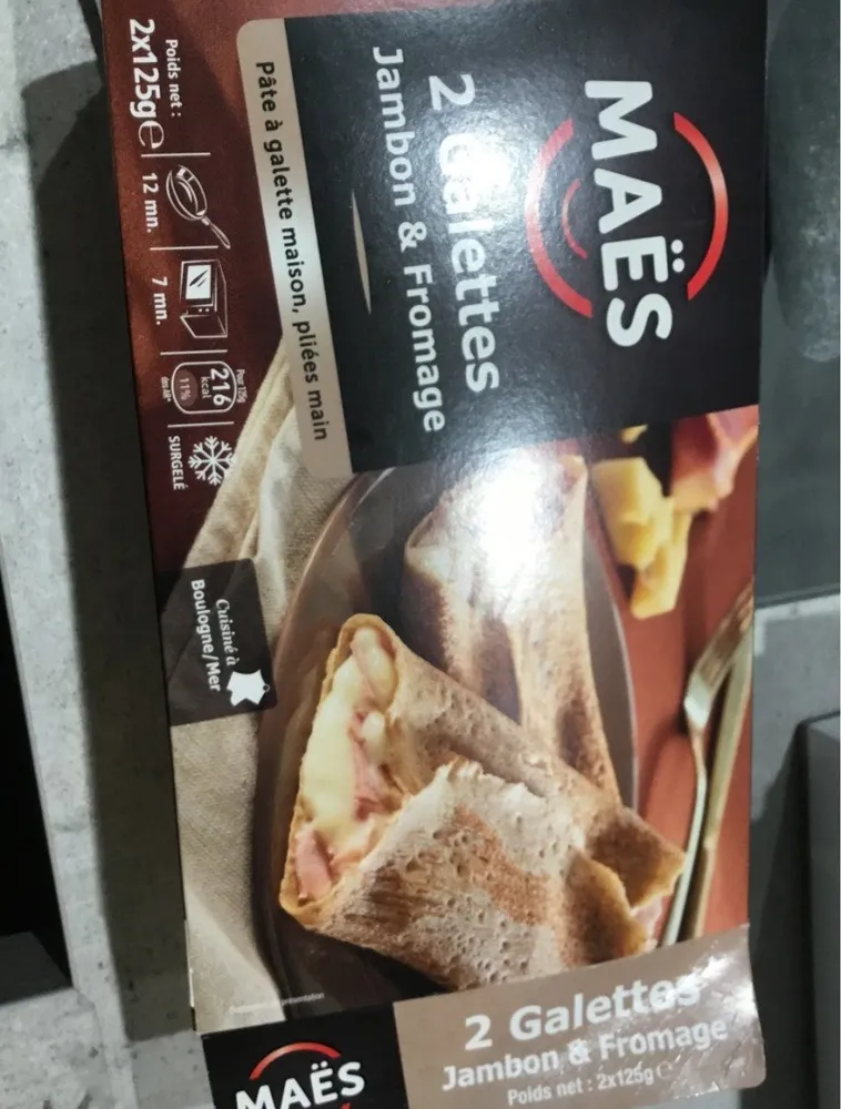 Galettes jambon et fromage