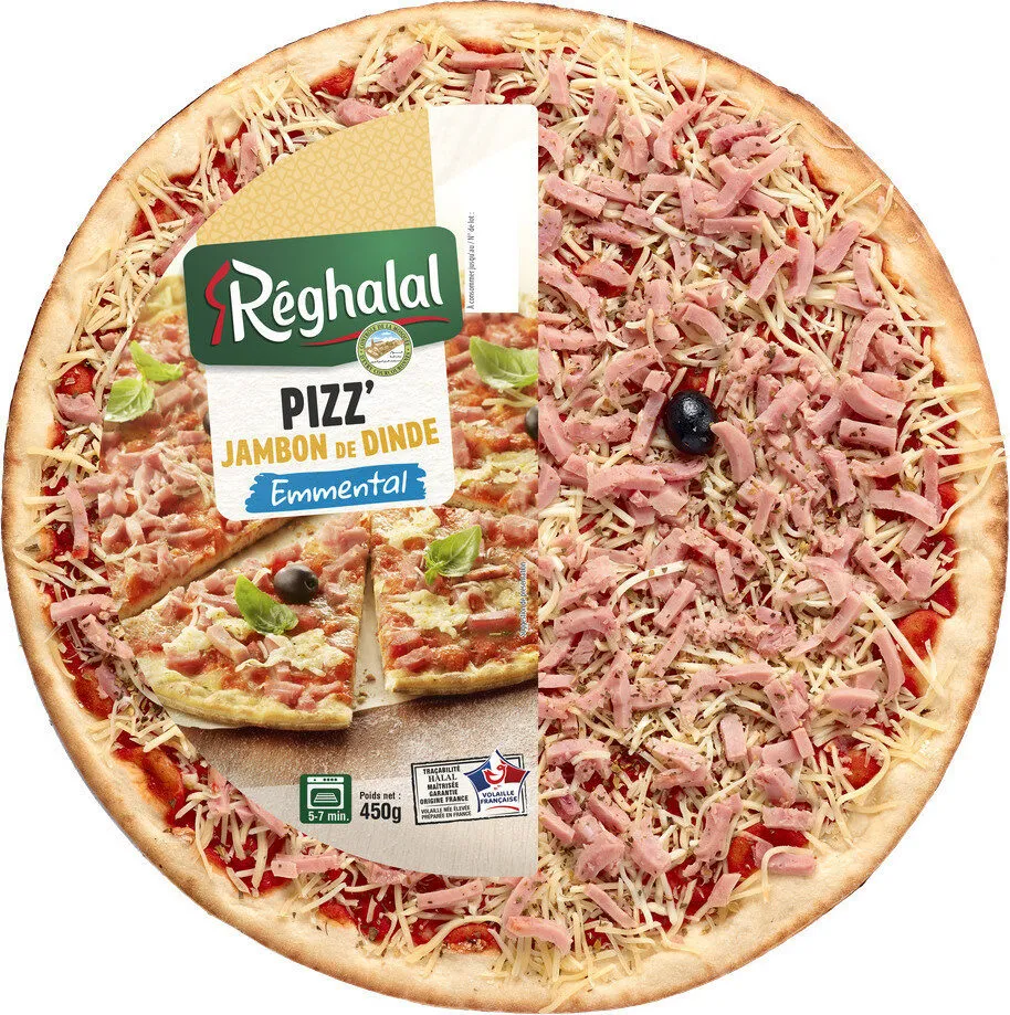 Pizza jambon de dinde emmental halal
