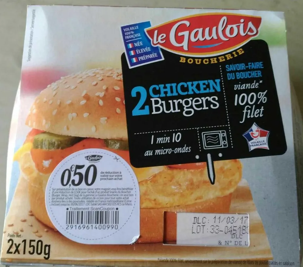 chicken burger boucherie x2