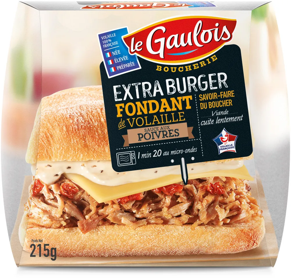 Extra burger fondant de volaille sauce poivre