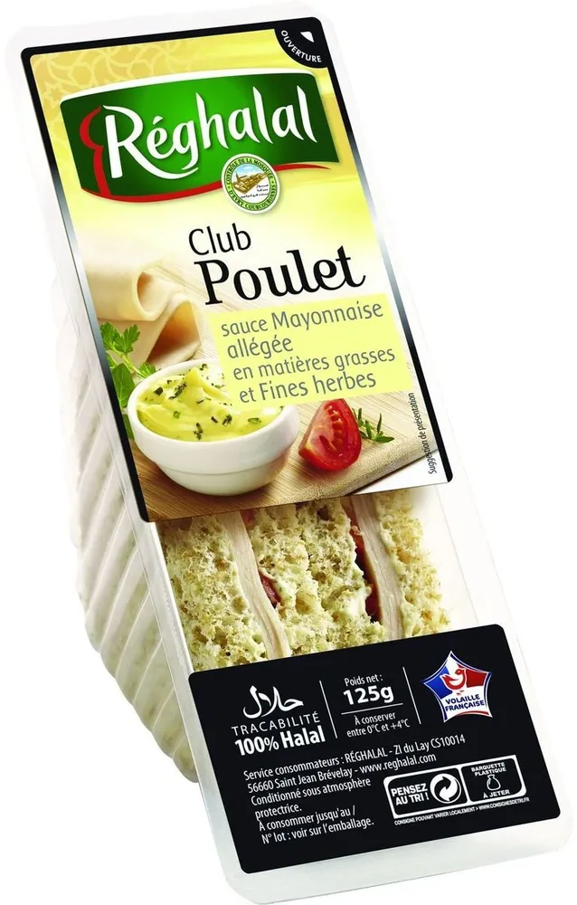 Club poulet sauce mayonnaise allégée et fines herbes