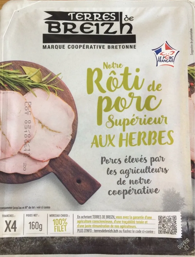 Nôtre rôti de porc supérieur aux herbes