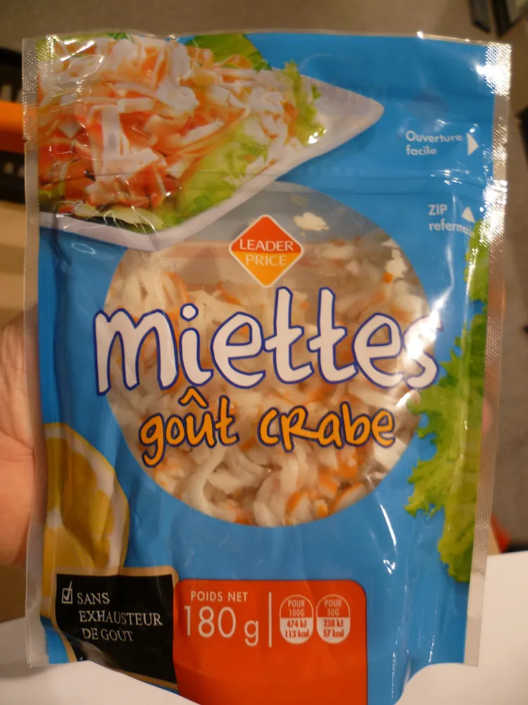 Miettes goût Crabe