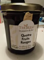 Confiture extra au sucre de canne quatre fruits rouges