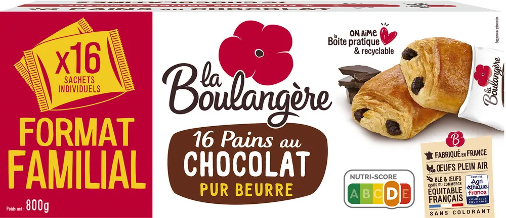 16 Pains au chocolat pur beurre 800g