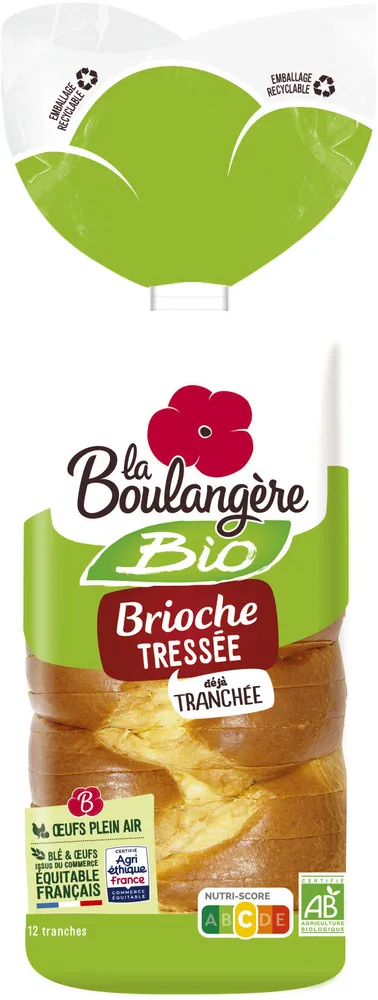 Brioche tressée tranchée Bio 400g