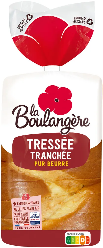 Brioche tressée tranchée pur beurre 650g