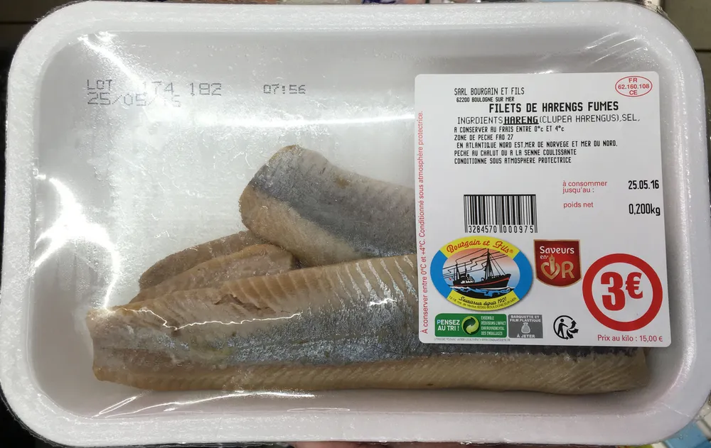 Filets de harengs fumés