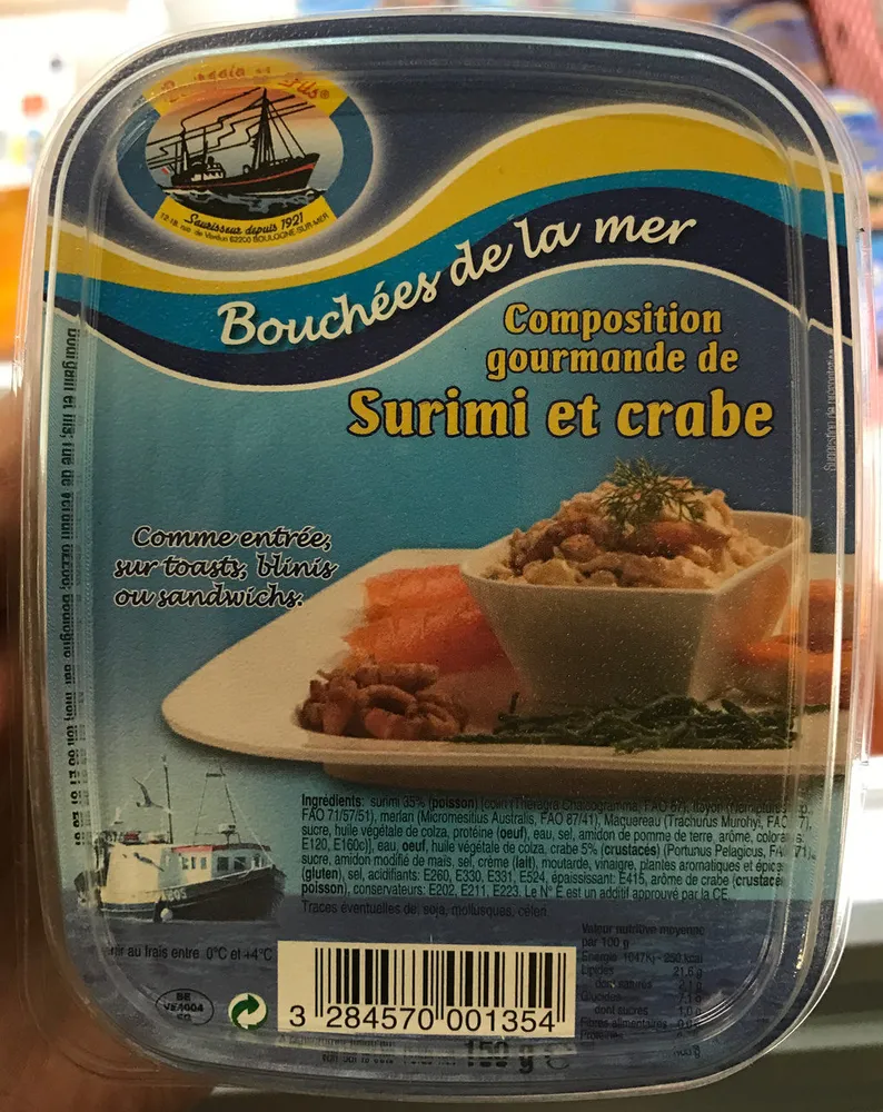 Composition gourmande de Surimi et crabe