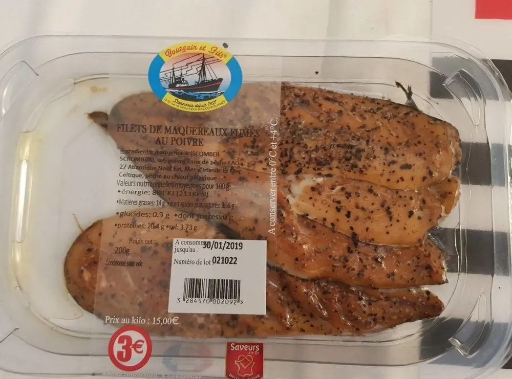 Filets de maquereaux fumés au poivre