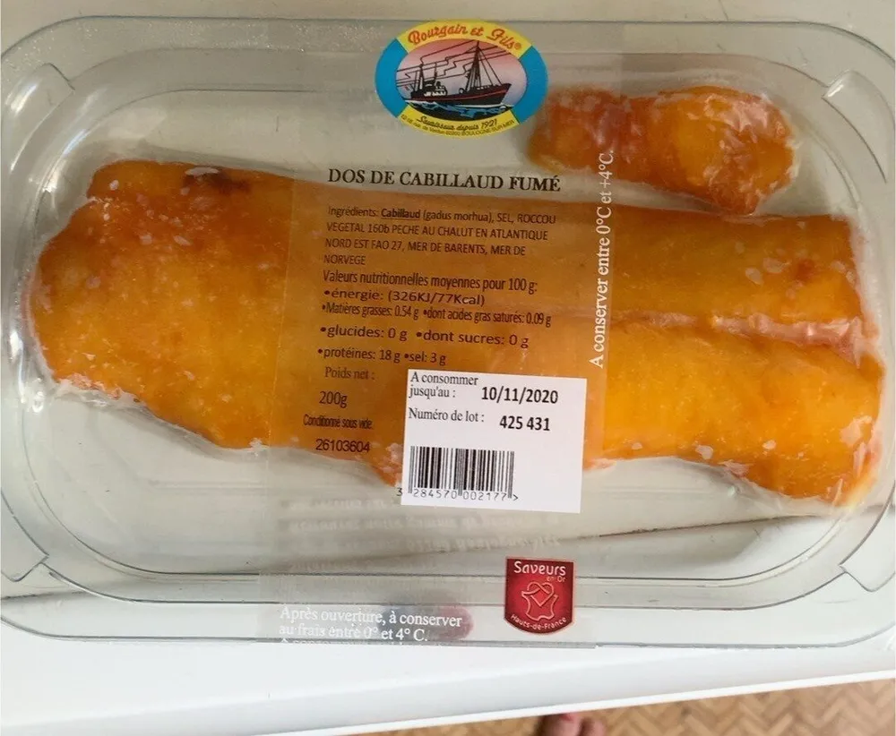 Dos de cabillaud fumé