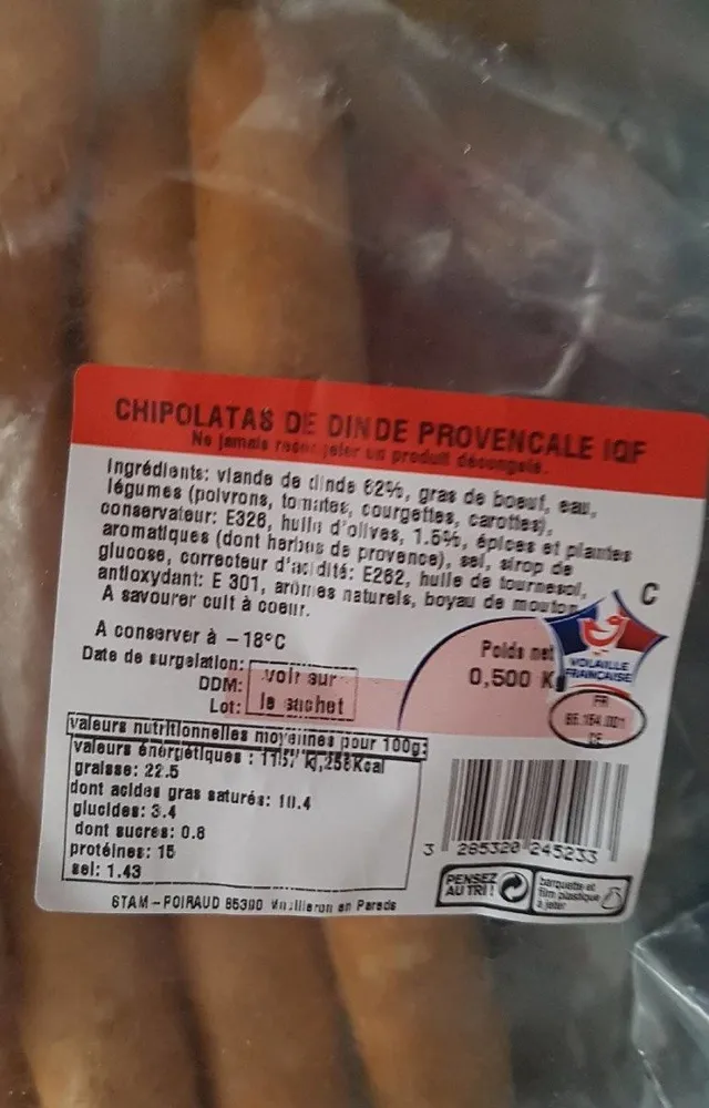 Saucisse de dinde à la provençale