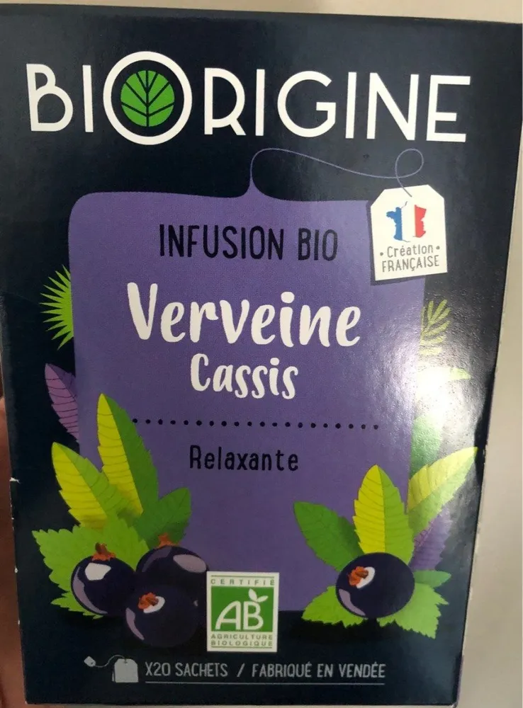 Infusion bio verveine cassis