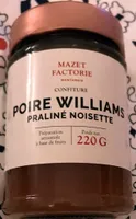 Confiture poire williams praliné noisette