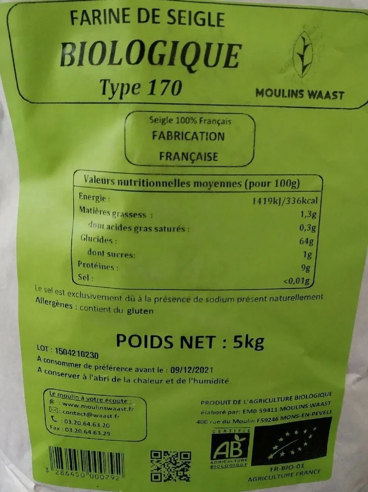 Farine de seigle type 170