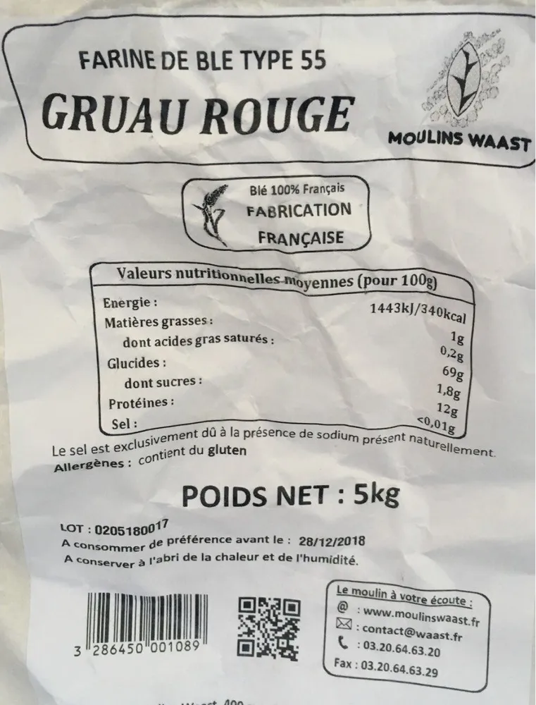 farine de gruau rouge