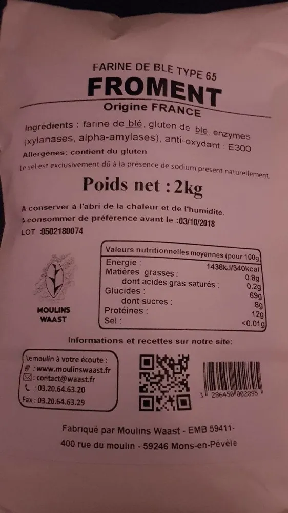 Farine de blé type 65 - Froment
