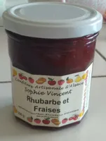 Confiture artisanale d'Alsace rhubarbe et fraises