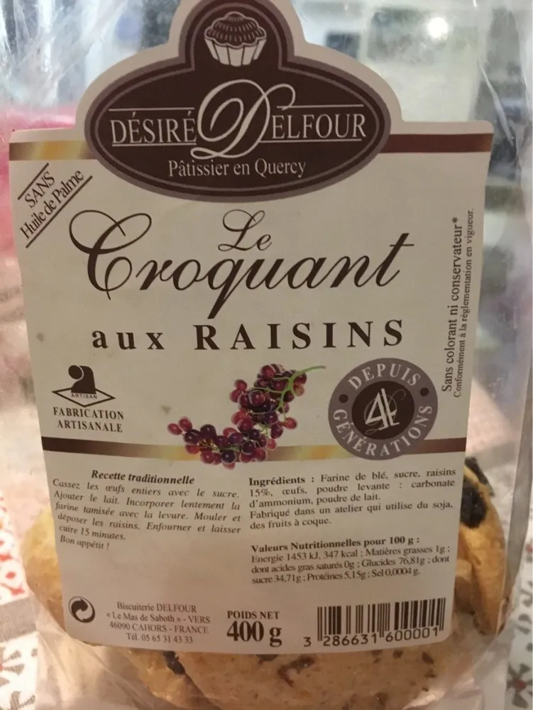 Le Croquant aux raisins