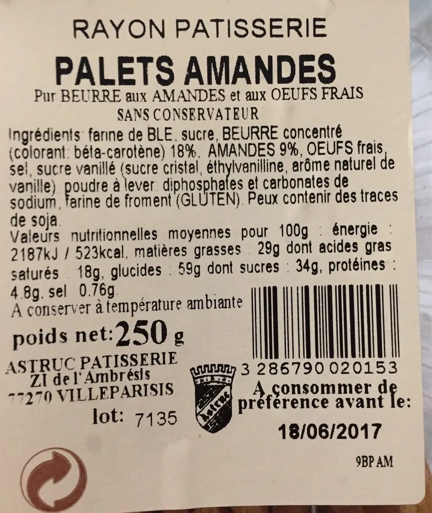 Palets Amandes