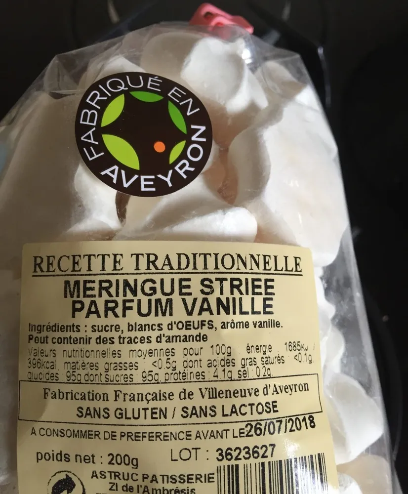 Meringue Striée Parfum Vanille