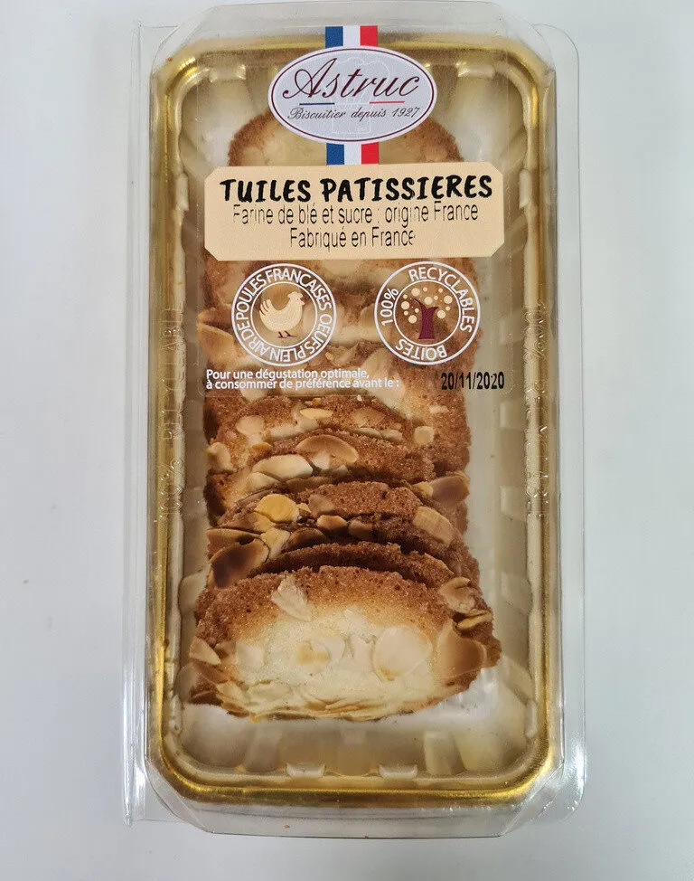 Tuiles pâtissières amandes