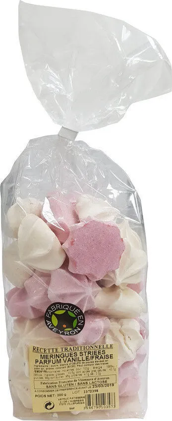 Sachet meringues parfums vanille/fraise 200g