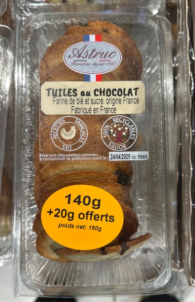 Tuiles au chocolat
