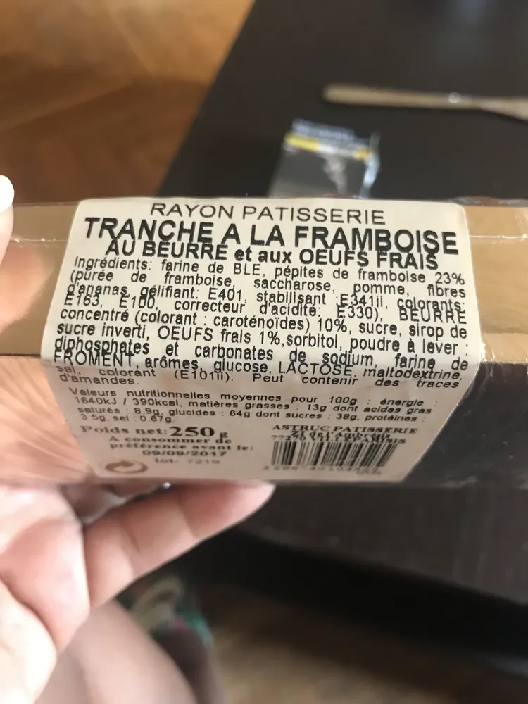 Tranches à la Framboise au beurre et aux œufs frais