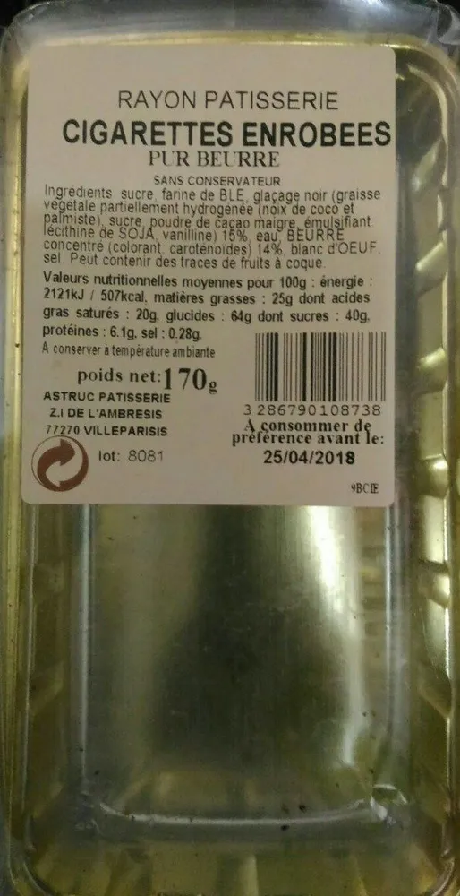 Cigarettes enrobées