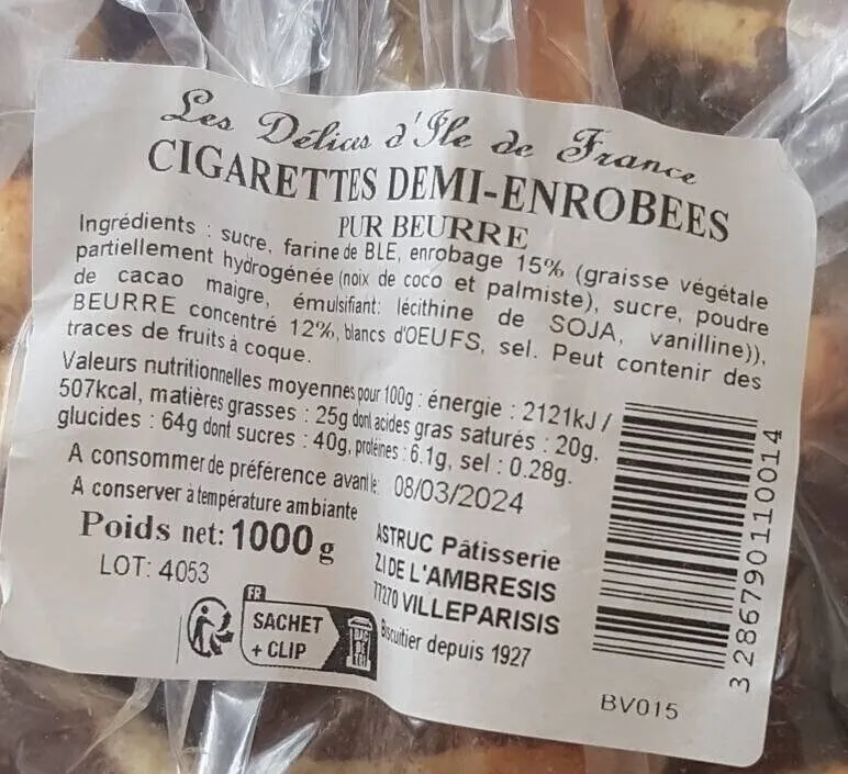 Cigarettes demi-enrobees