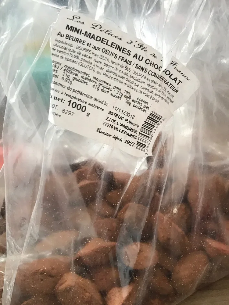 Mini-madeleines au chocolat