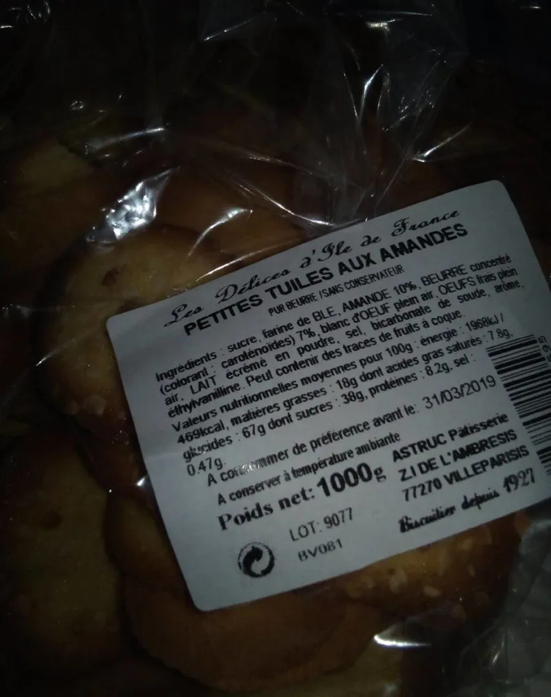 Petites tuiles aux amandes