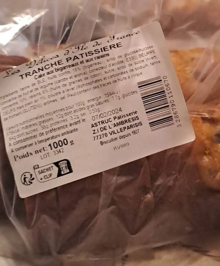 Tranche pâtissière