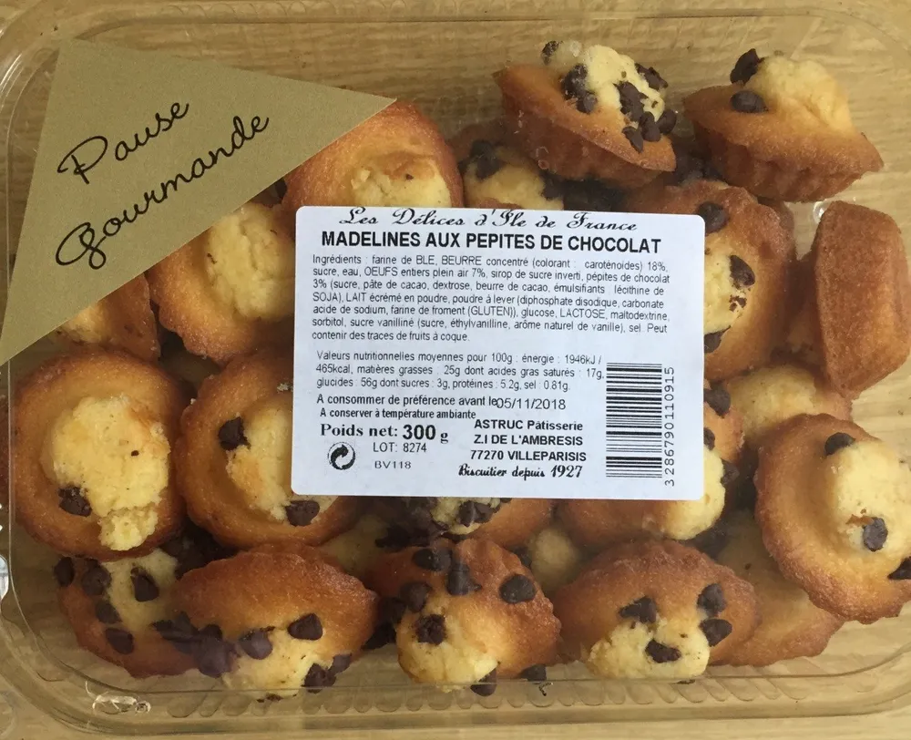MADELEINES AUX PEPITES DE CHOCOLAT