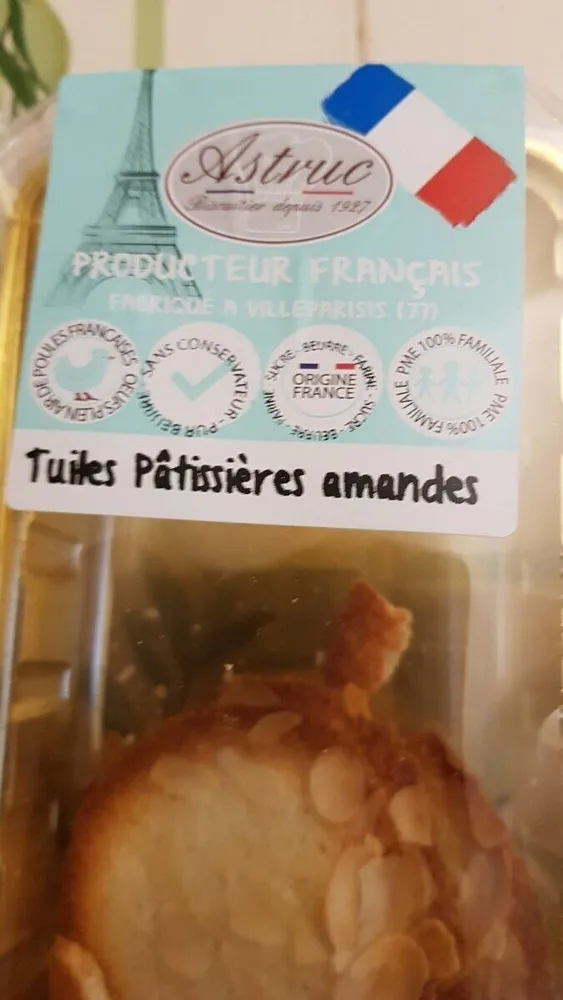 Tuiles pâtissières amandes