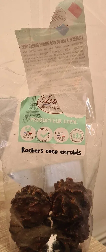 Rochers à la noix de coco enrobés glaçage choco