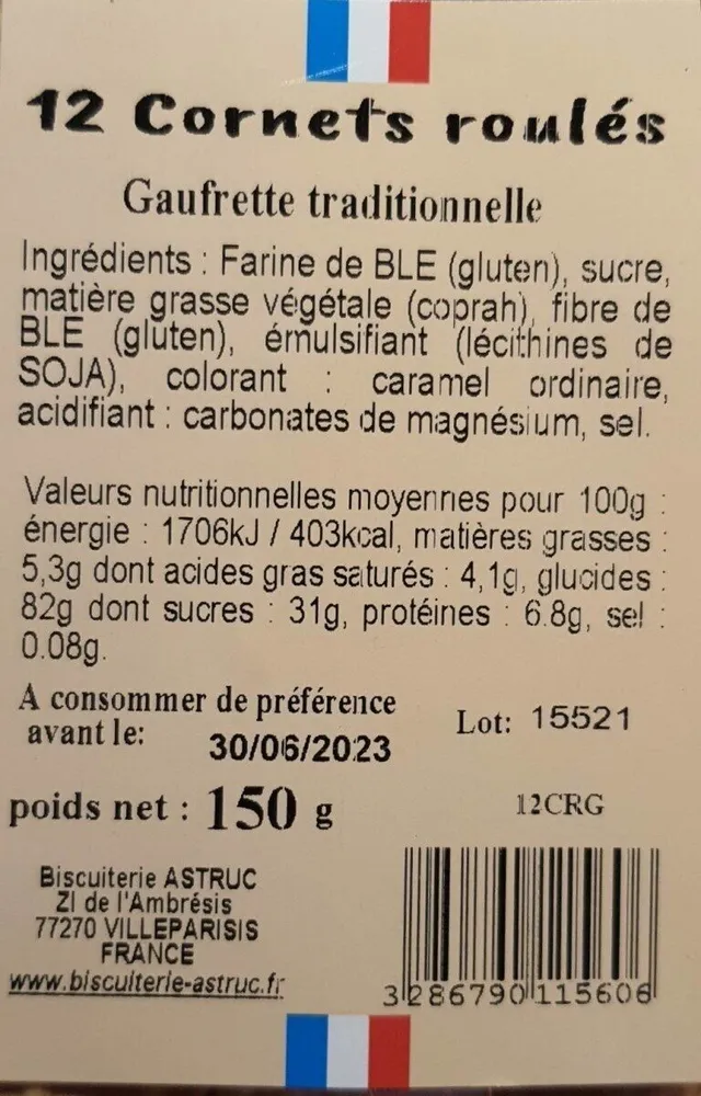 12 cornets roulés