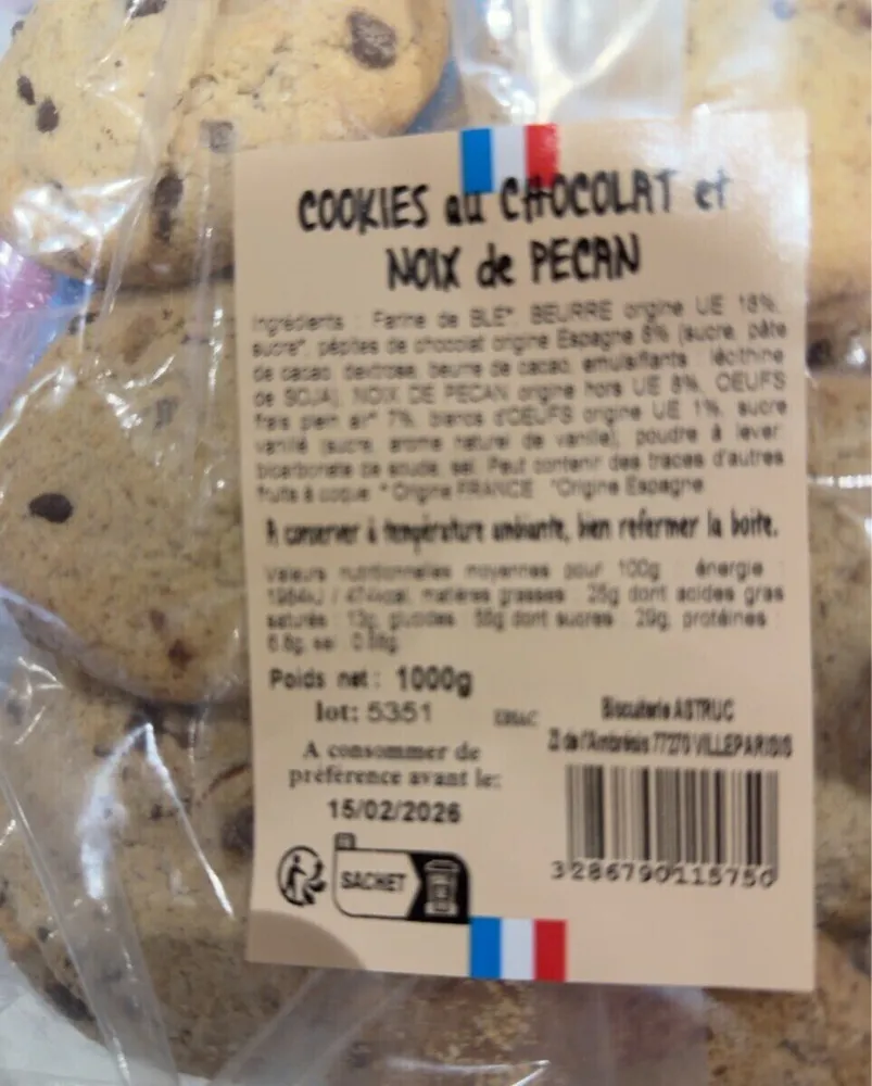 Cookies au chocolat et noix de pécan