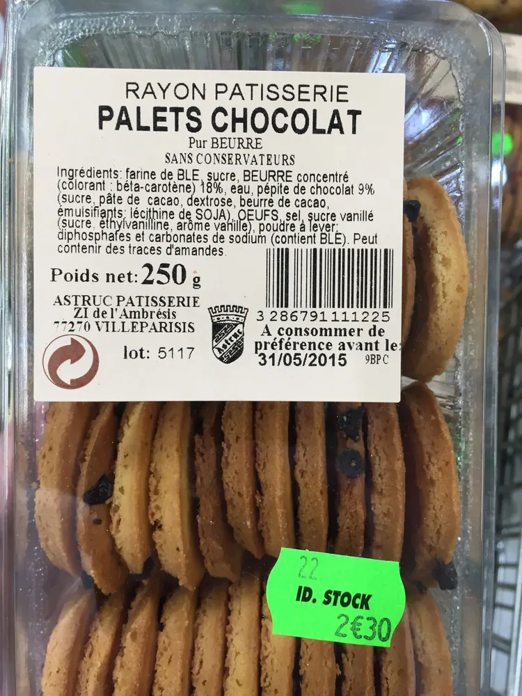 Palets Chocolat pur Beurre