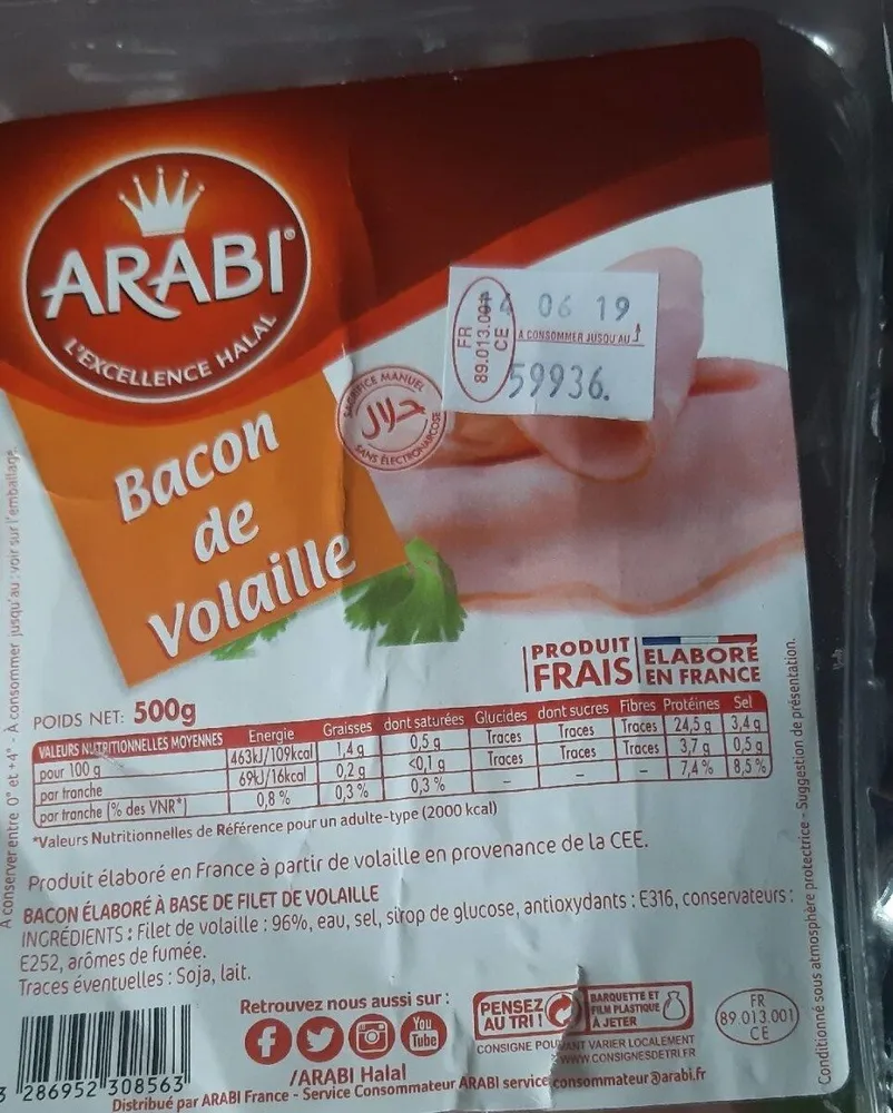 Bacon de volaille