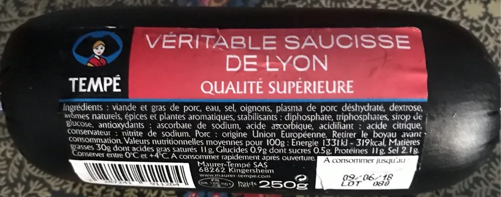 Véritable Saucisse de Lyon de Qualité Supérieure
